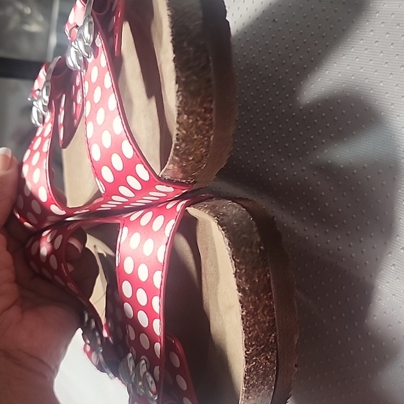 Disney Red and White Polka Dot Sandals. 10 - Picture 7 of 9